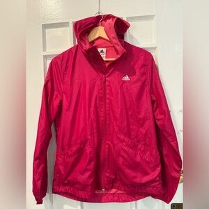 Adidas Fuchsia Hooded Windbreaker